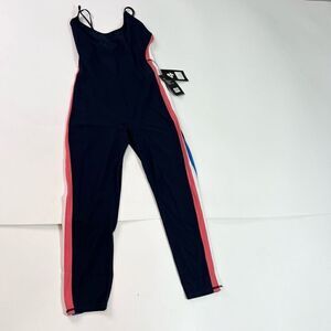 Fourlaps Elevate Training Jumpsuit Large Navy Scoop Neck Adjustable Straps NWT